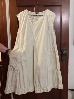OSKA Cream Sleeveless A-Line Dress